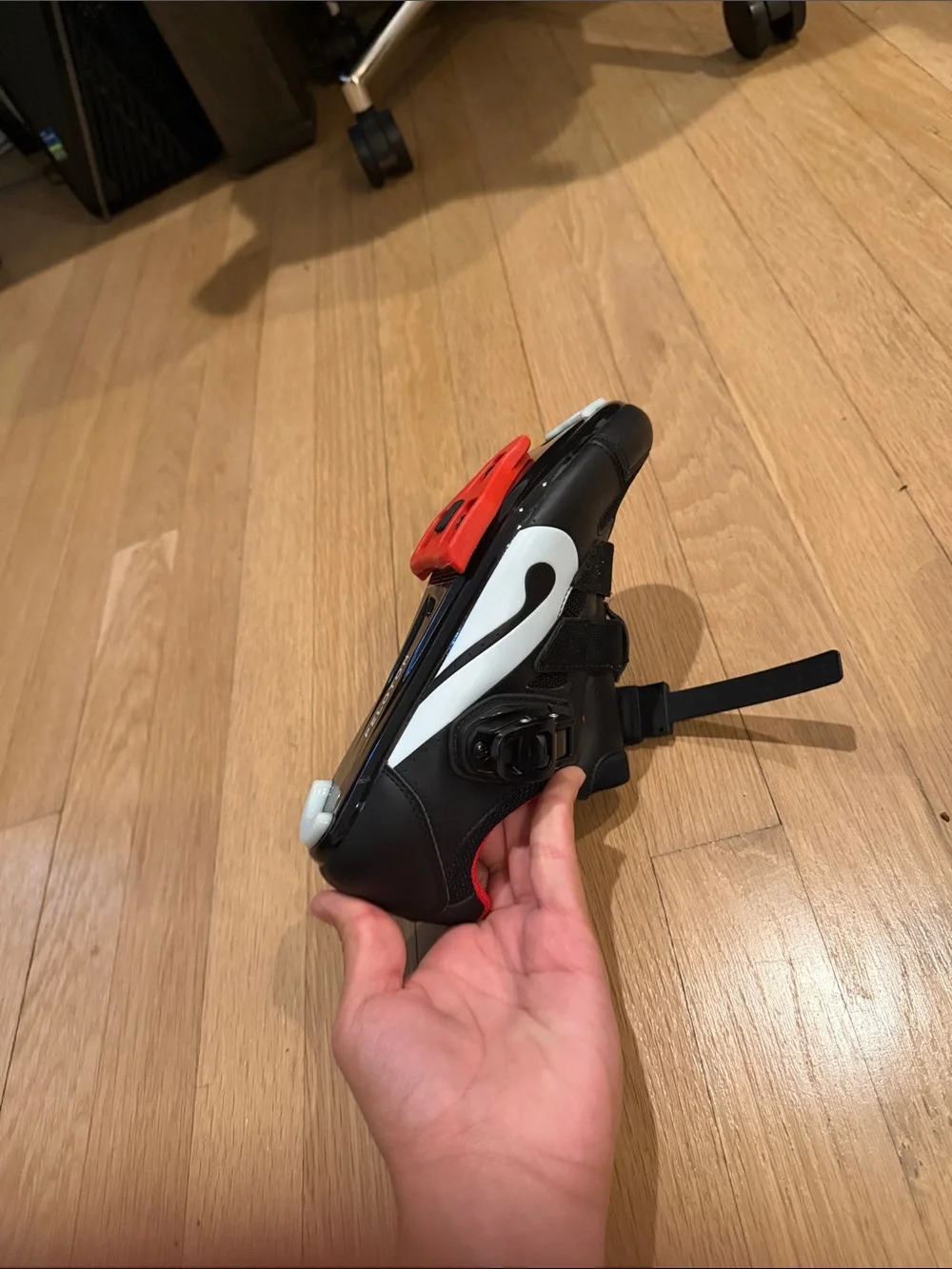 Kids Black and Red Peloton Shoes with Secure Straps never worn size 38